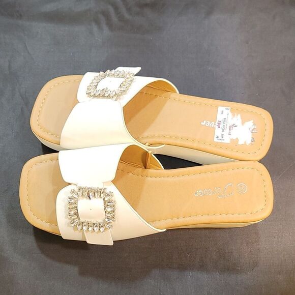BRAND NEW FOREVER OPEN-TOE BLOCK HEEL ESPADRILLE WEDGE SANDAL G1 - Picture 4 of 12